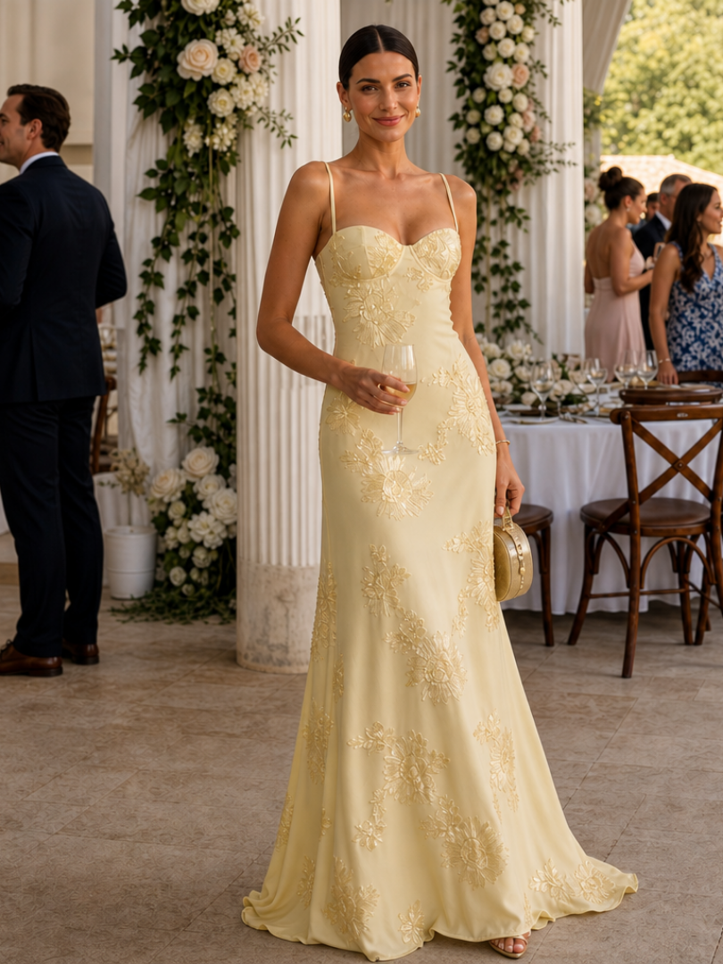 Danica | Robe Maxi à Bretelles Spaghetti avec Corset