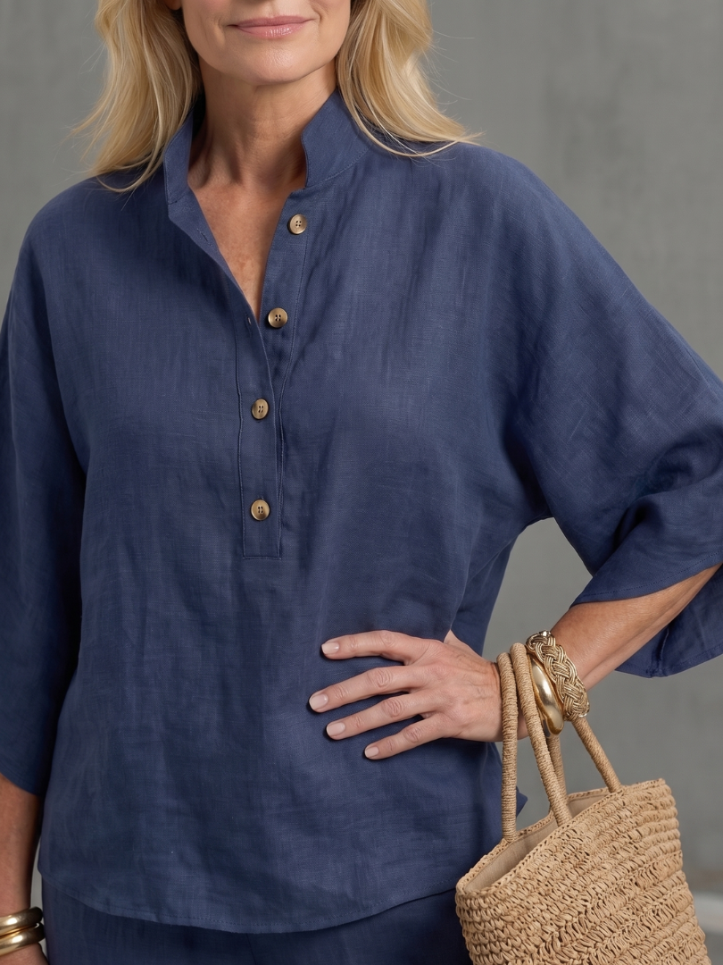Amity | Ensemble Tunique Pantalon Détendu à Boutons