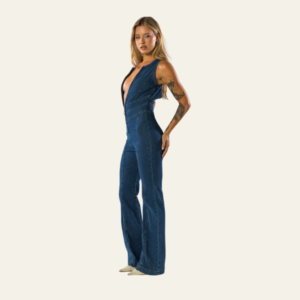 Kristy | Combinaison en denim ajustée