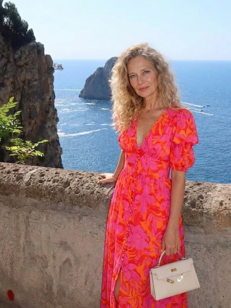 Willow | Robe Midi à Manches Bouffantes Fleurie en V