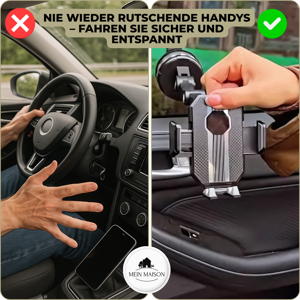 Support Auto GripTech avec Ventouse Puissante et Rotation à 360°