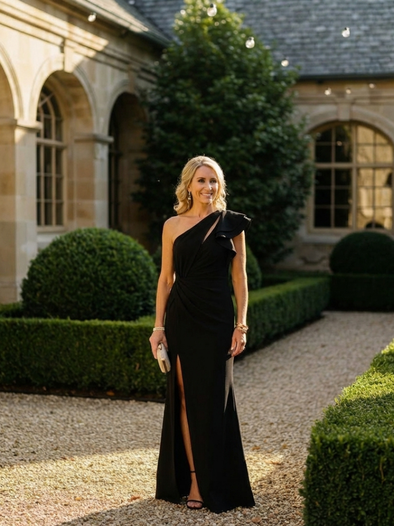 Quenelle | Robe Maxi à Épaule Dénudée avec Volant