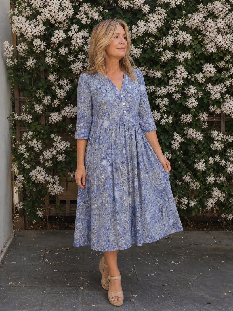 Picao | Robe Midi Vintage à Manches Trois Quarts