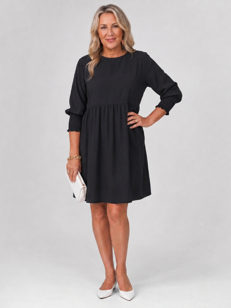 Corinne | Robe Mini à Manches Longues avec Poignets Froncés