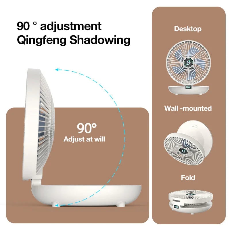 AeroLux Élégant Ventilateur Portable | Ventilateur pliable et stylé pour un confort ultime
