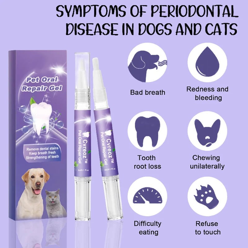 FreshPaws Gel dentifrice pour animaux | Détartrant et éliminateur de taches pour un sourire plus sain