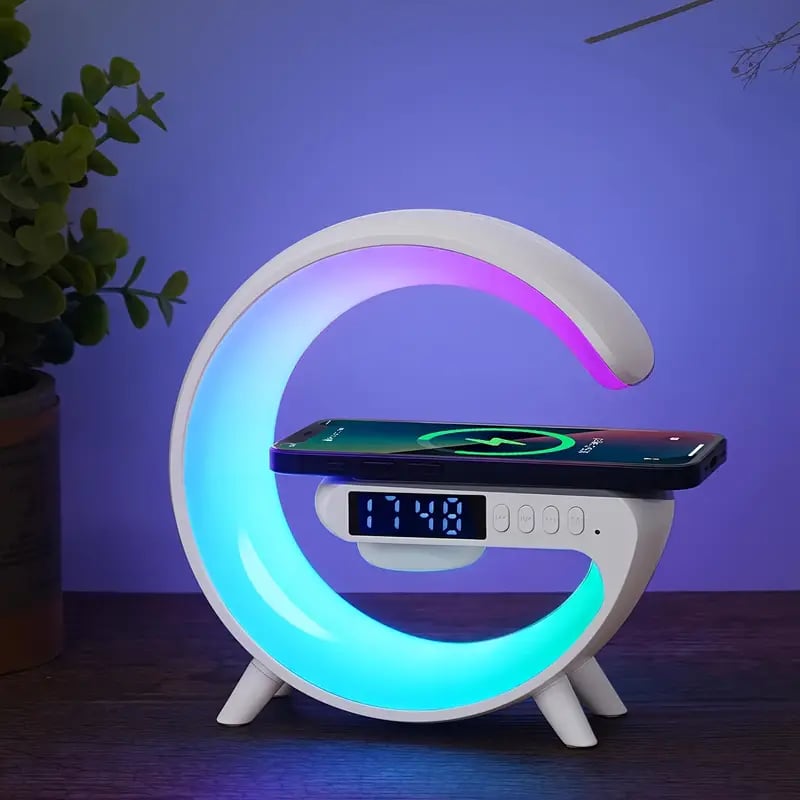 LuxAura Luxe Haut-Parleur Bluetooth | Haut-parleur sans fil avec éclairage d'ambiance et fonction horloge