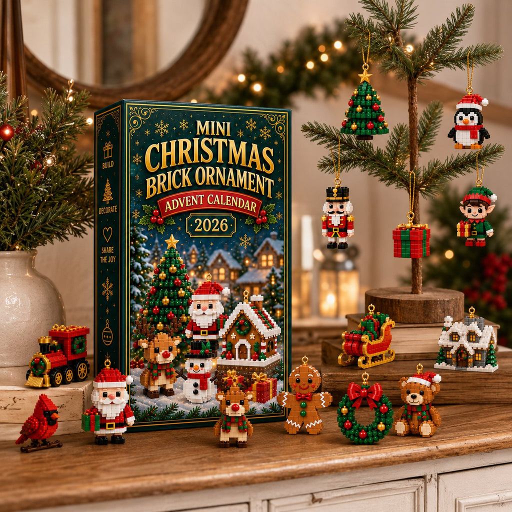 Calendrier de l'Avent Ornement de Noël – 24 Mini Kits de Construction pour Décoration de Noël