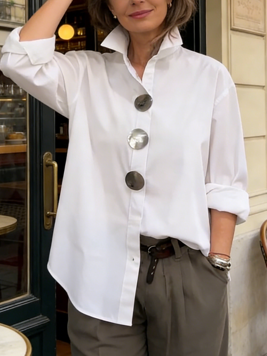 MOREAU LYON | BLOUSE CLASSIQUE À BOUTONS POUR FEMME
