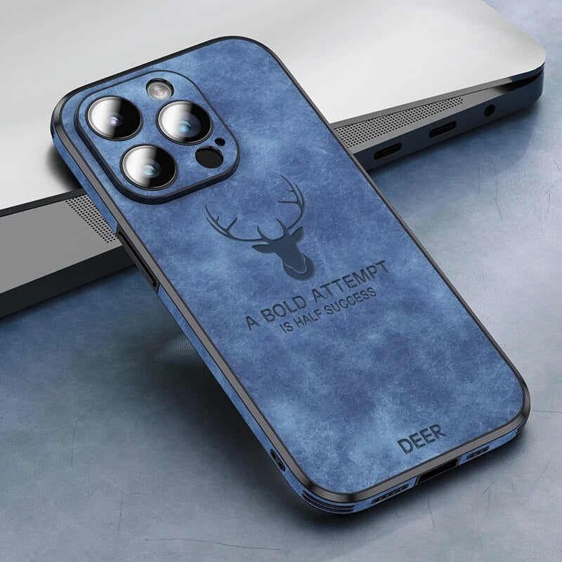 Deer - Étui en Cuir Luxe pour iPhone avec Design Élégant et Protection Antichoc