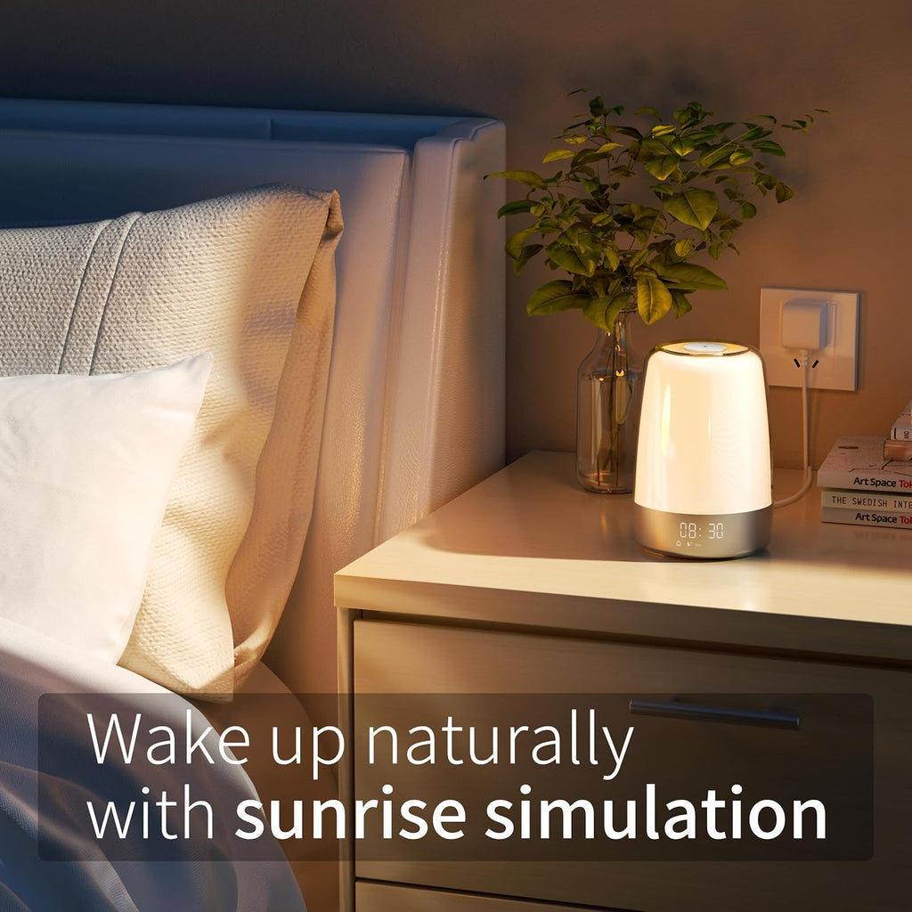 Norvo | Aurora Réveil Lumineux – Réveil avec Simulation de Lever de Soleil et Sons Naturels & USB-C