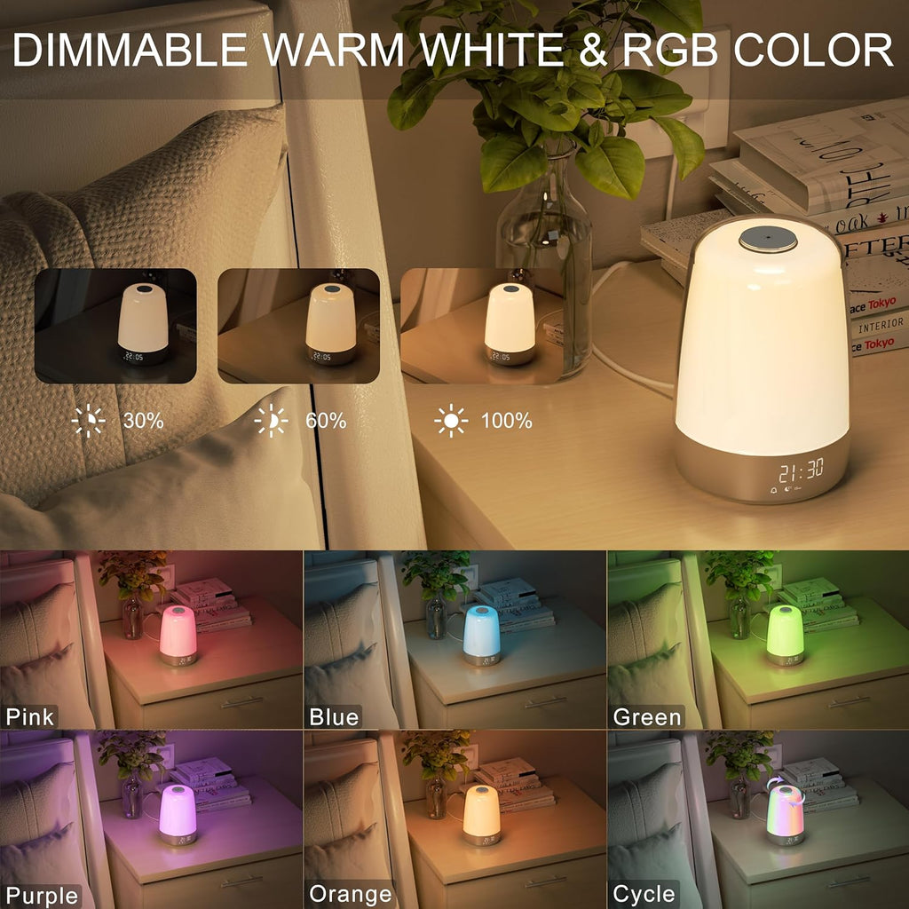 Norvo | Aurora Réveil Lumineux – Réveil avec Simulation de Lever de Soleil et Sons Naturels & USB-C