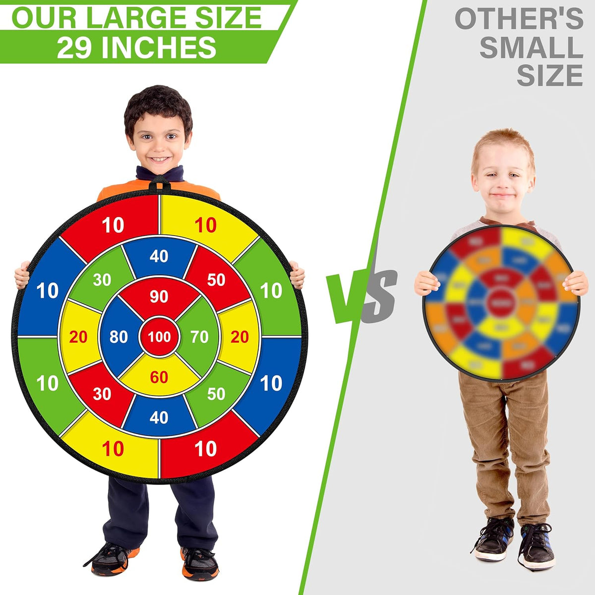 Grand tableau de fléchettes double face pour enfants – Jouer, apprendre et se détendre