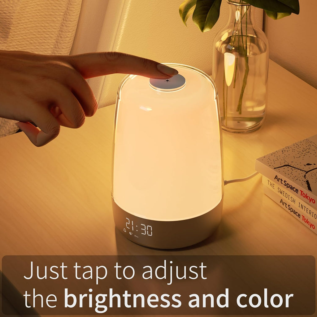Norvo | Aurora Réveil Lumineux – Réveil avec Simulation de Lever de Soleil et Sons Naturels & USB-C