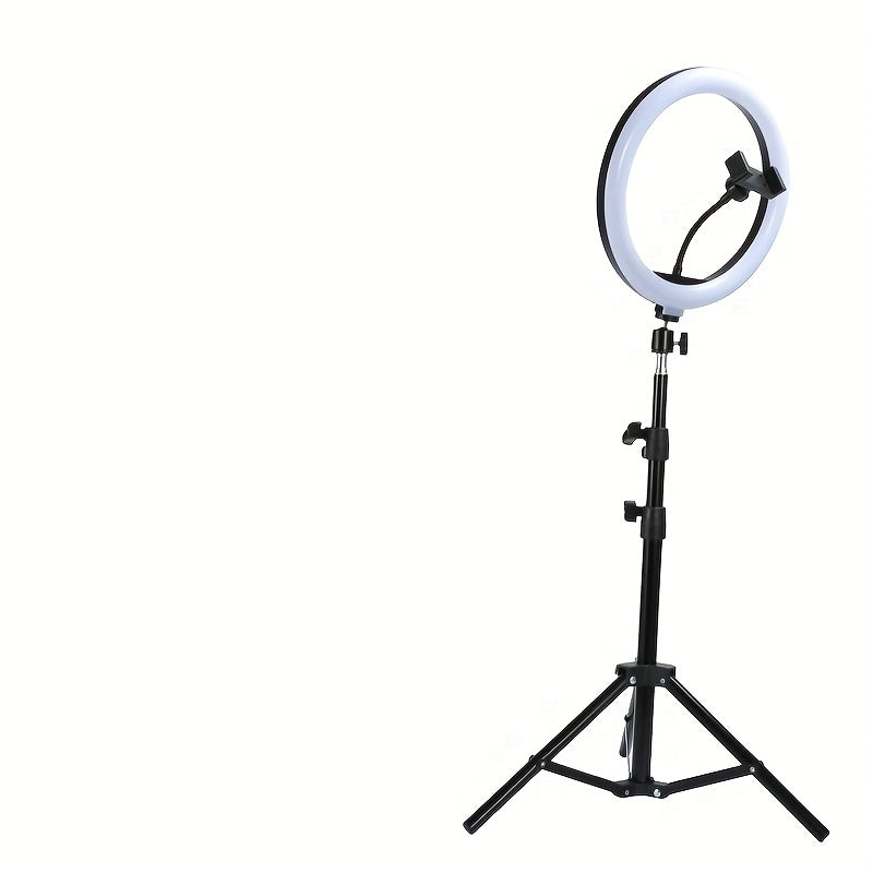 Lampe Anneau LED avec Trépied Réglable et Support de Téléphone pour Selfies et Enregistrements Vidéo