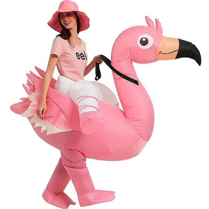 FlamingoRider - Costume Gonflable Flamant Rose Amusant pour Carnaval & Événements Festifs