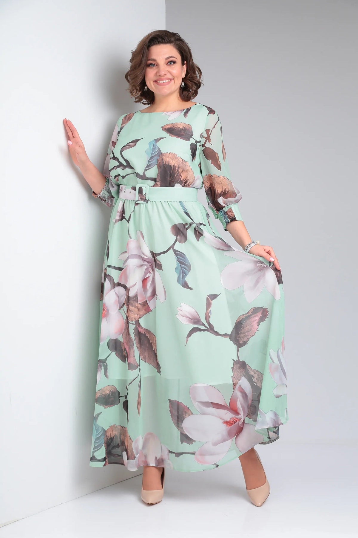 Melaza | Robe maxi élégante avec imprimé floral et ceinture à la taille