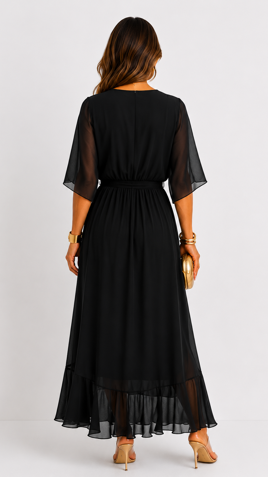 MOREAU LYON | ROBE EN CHIFFON À ENVELOPPER POUR FEMMES