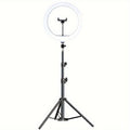 Lampe Anneau LED avec Trépied Réglable et Support de Téléphone pour Selfies et Enregistrements Vidéo
