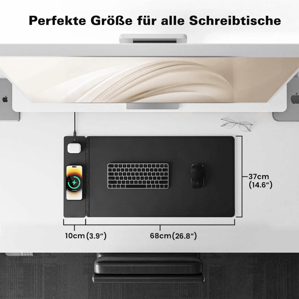 MagCharge Tapis de Souris Sans Fil Magnétique 3-en-1 | charger, travailler et briller