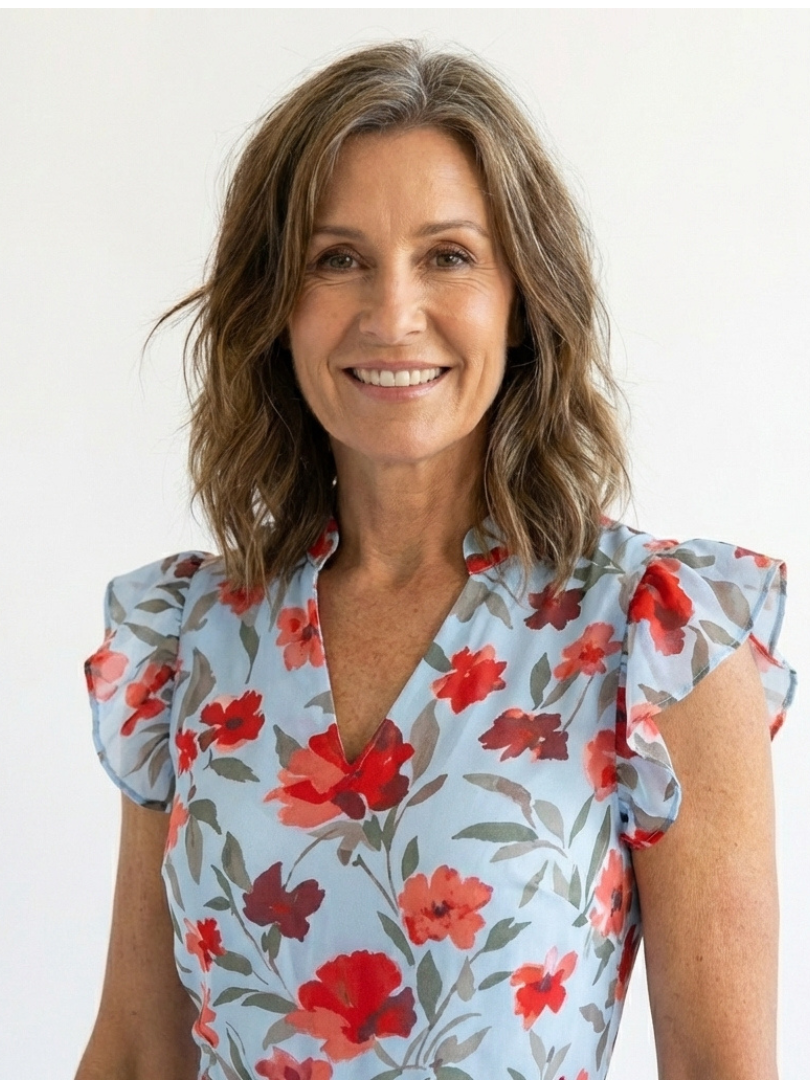 Lila | Robe midi à volants à imprimé floral