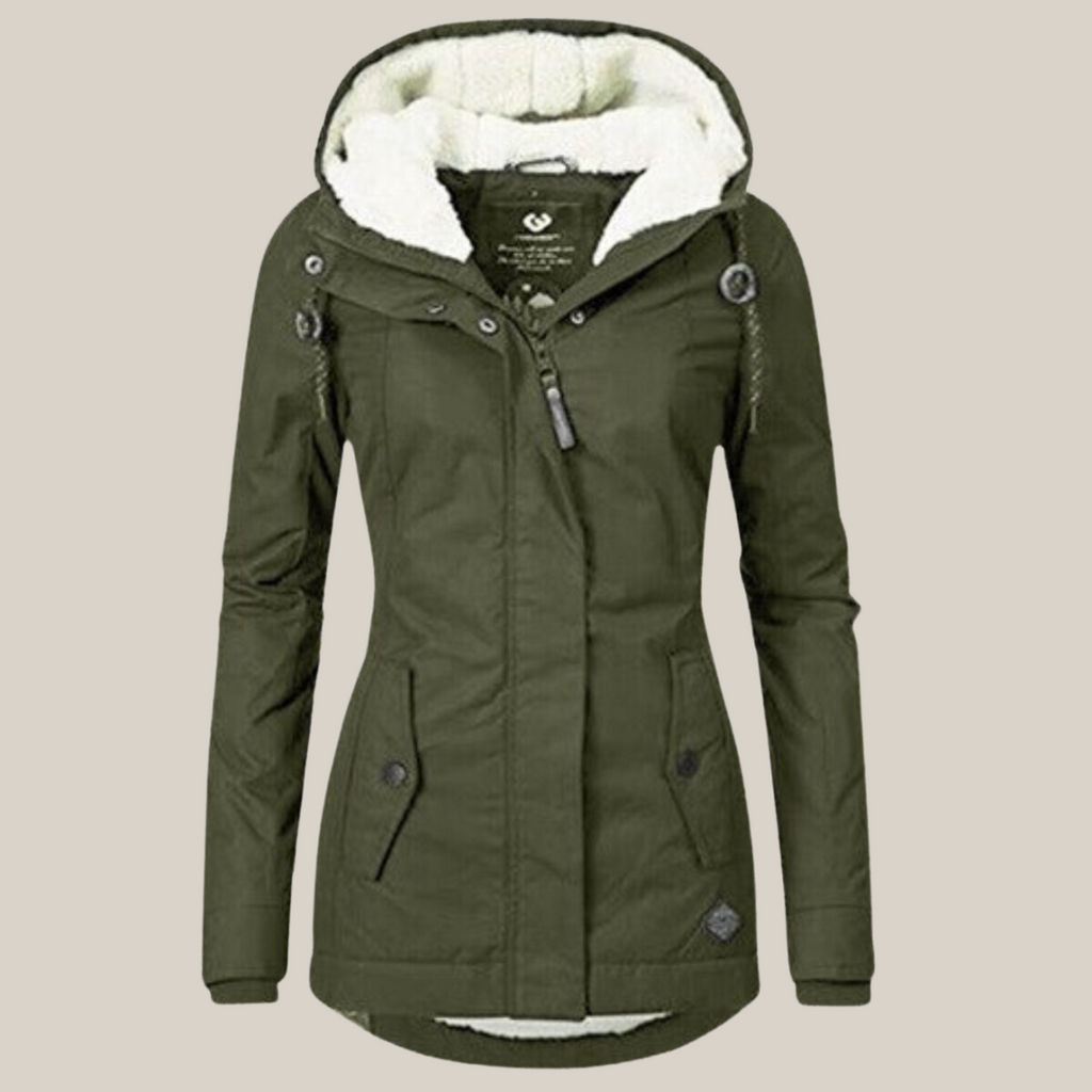 Delphine - Veste Élégante Chaude Capuche