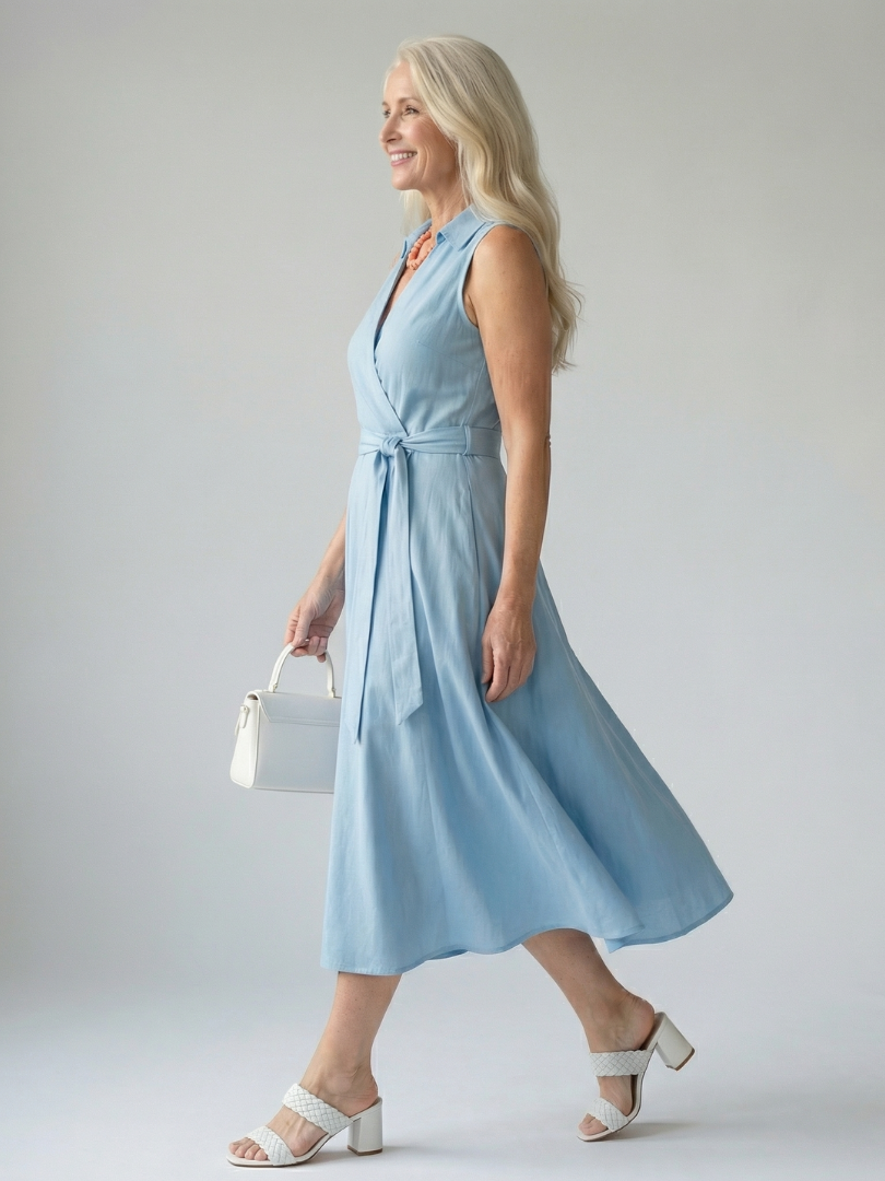 Ziven | Robe Midi Drapée Décontractée