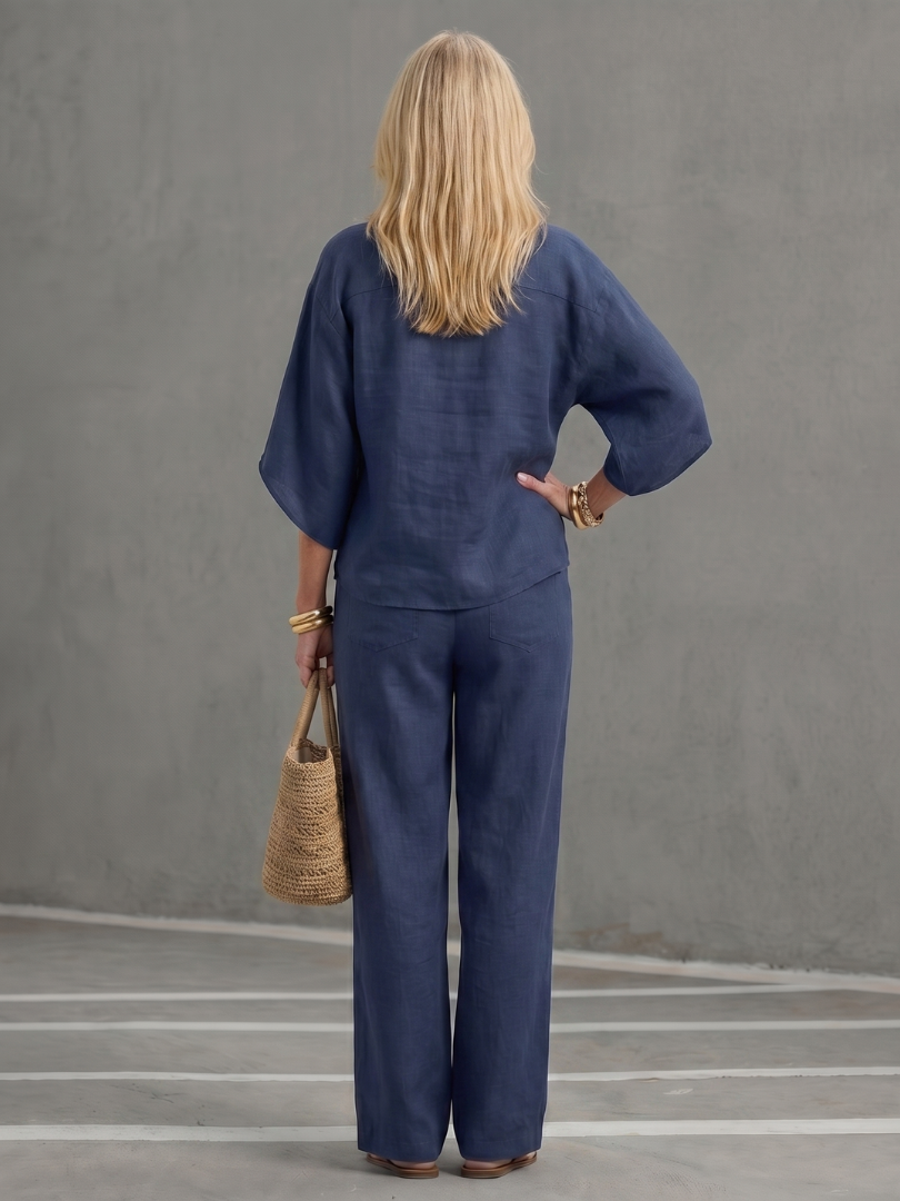 Amity | Ensemble Tunique Pantalon Détendu à Boutons
