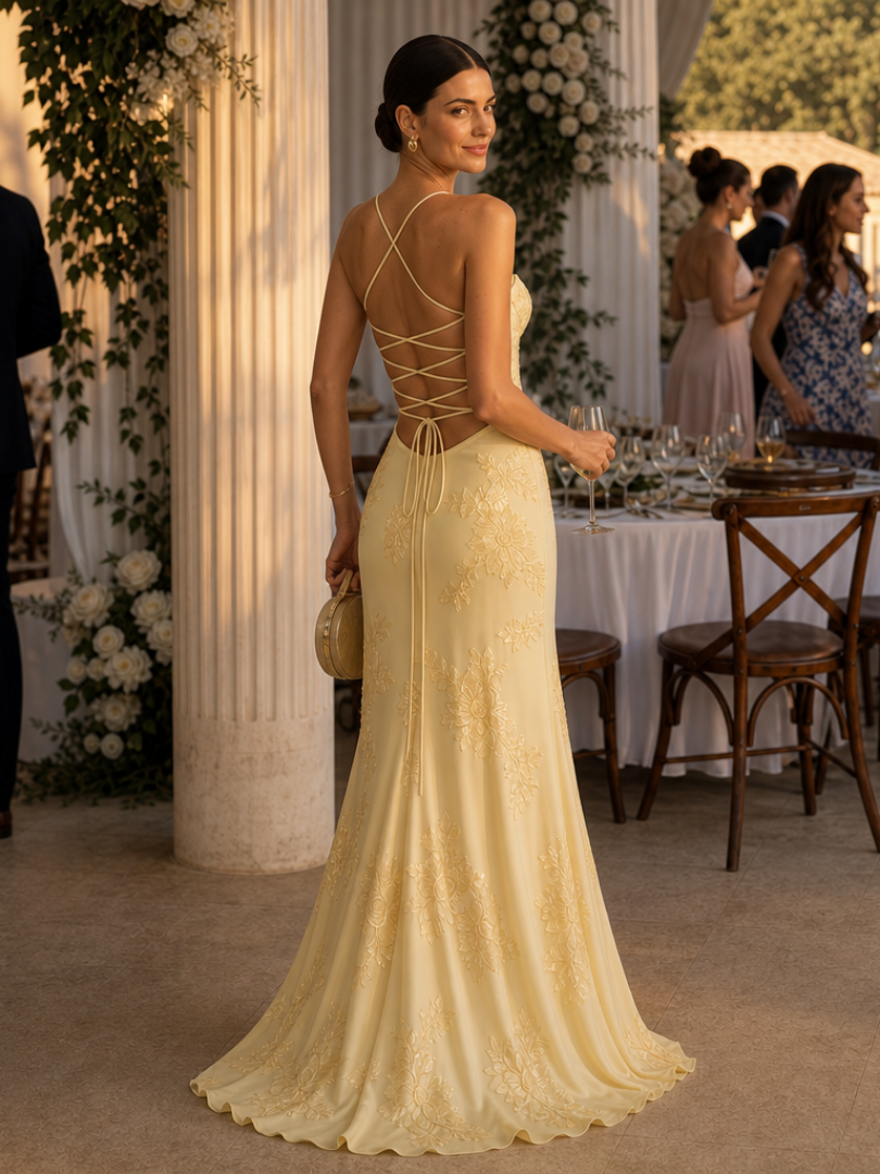 Danica | Robe Maxi à Bretelles Spaghetti avec Corset