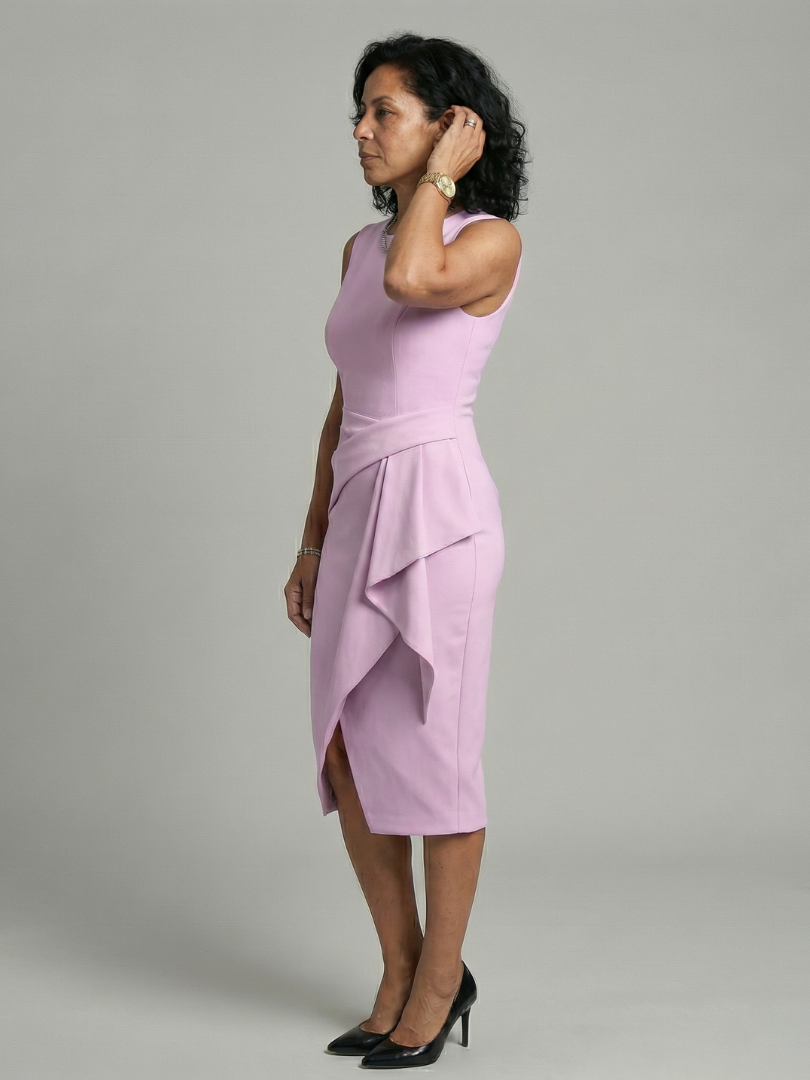 Oriel | Robe Midi Drapée Asymétrique