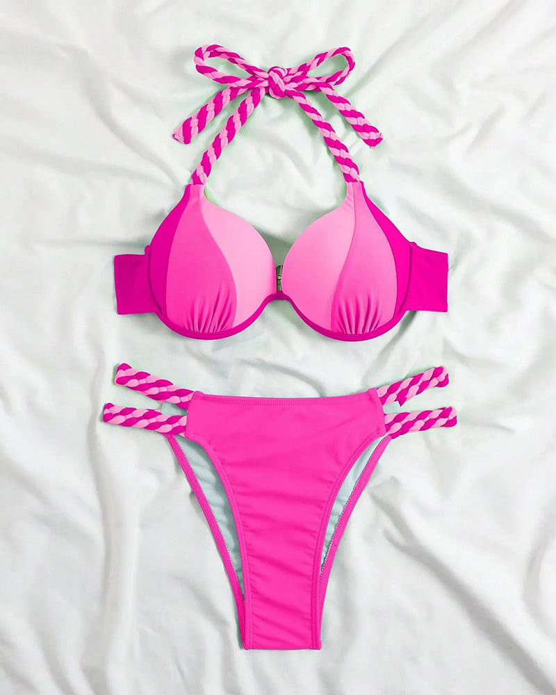 Levi | Bikini à bretelles colorblock