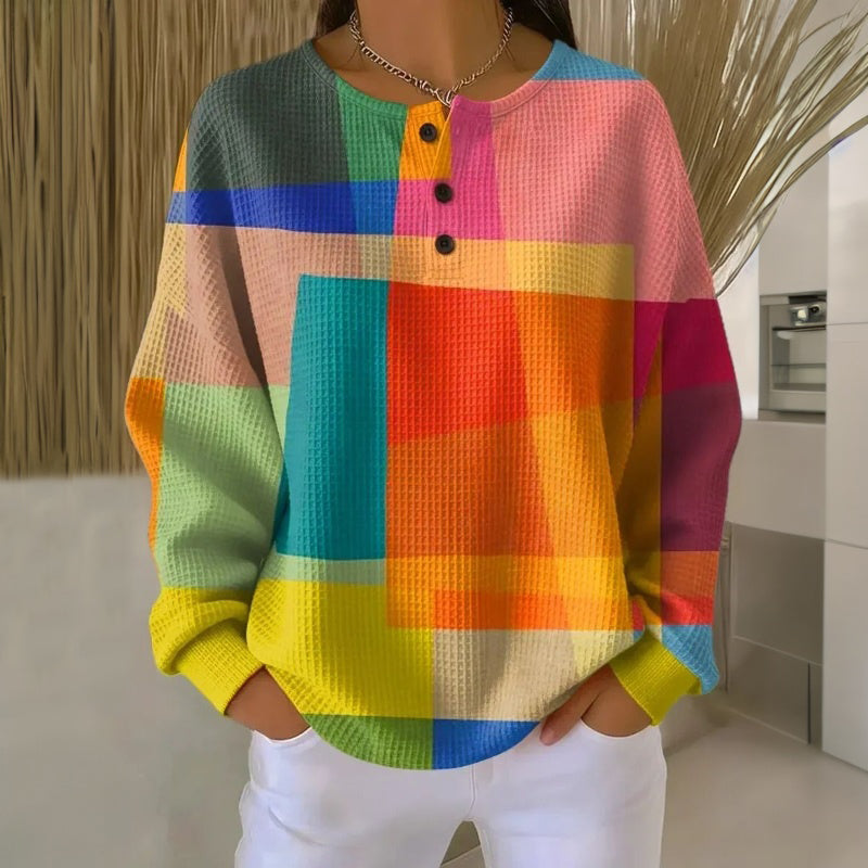 MOREAU LYON | PULL IMPRIMÉ À BOUTONS POUR FEMMES