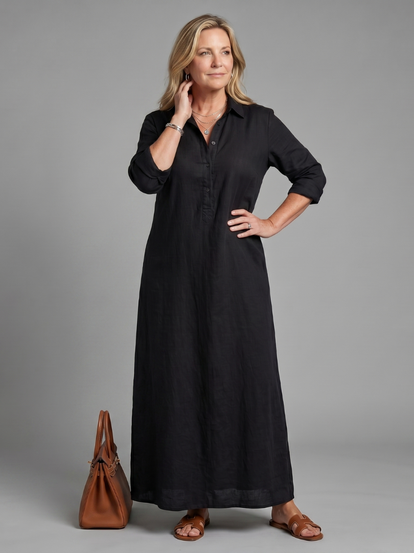 Veronica | Robe Maxi à Manches Longues et Silhouette Décontractée