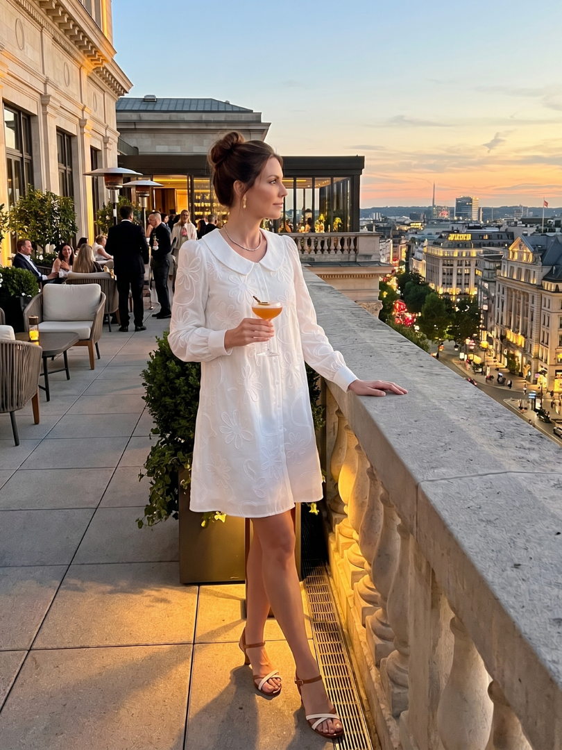 Opale | Robe mi-longue à col boutonné
