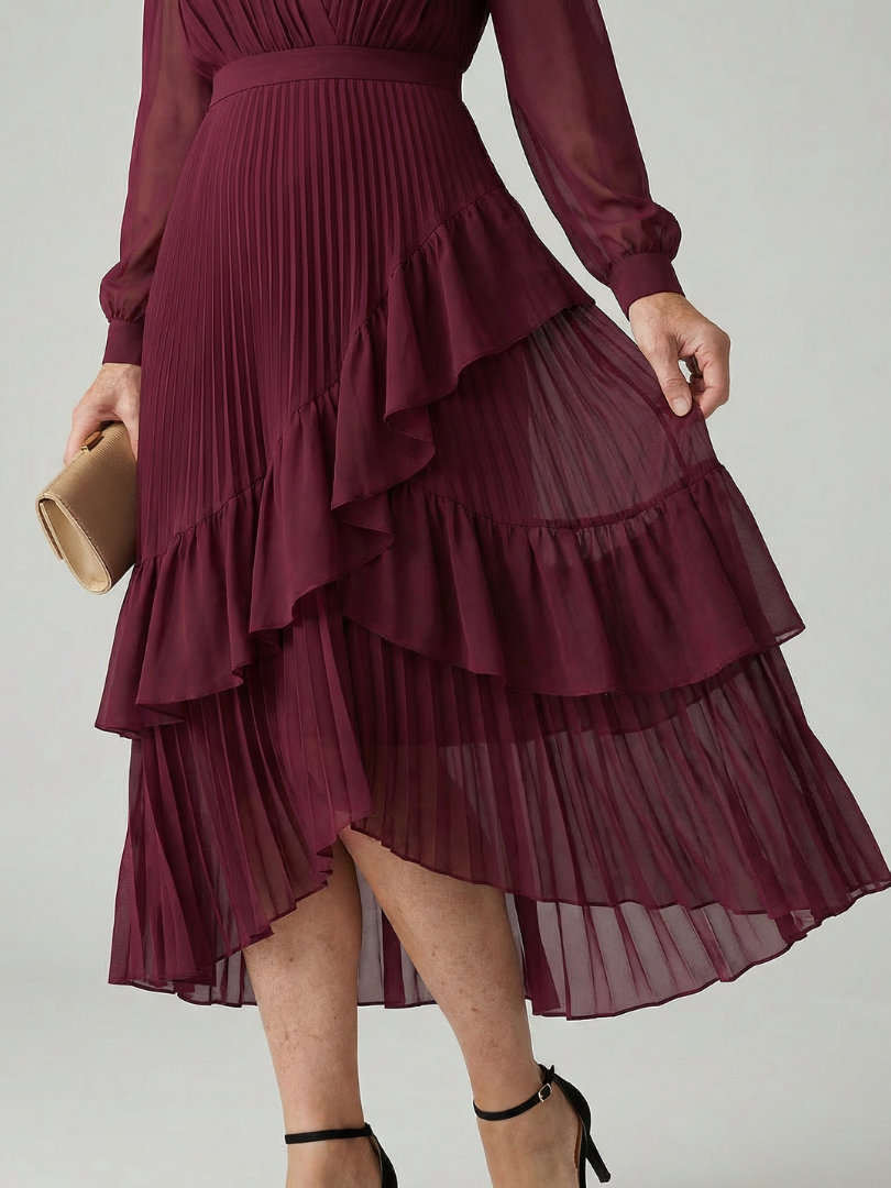 Aris | Robe Midi à Drapé Fluide