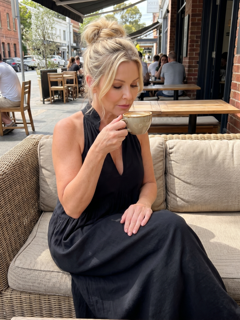 Adelina | Robe Midi Silhouette Fluide à Col Halter