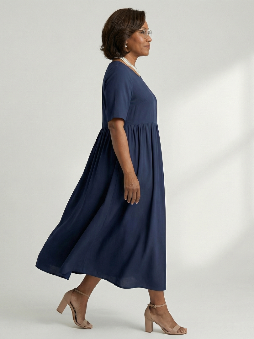 Ciren | Robe Midi à Volants Simple