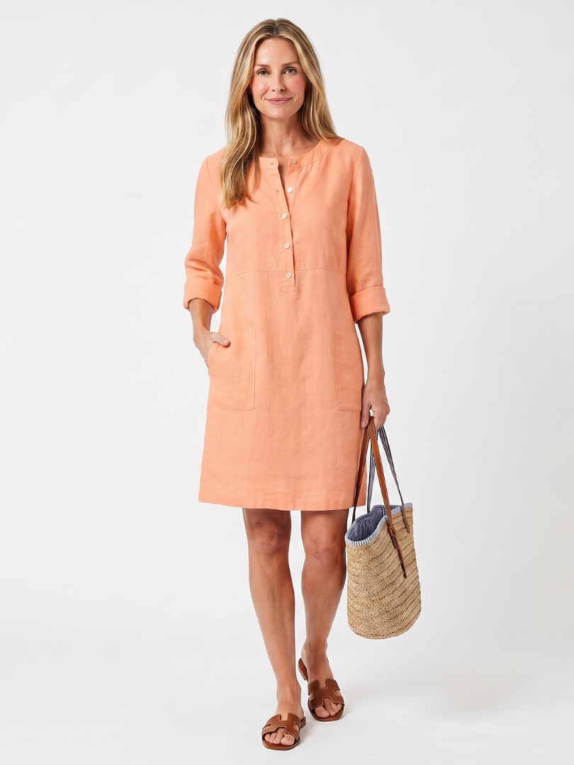 Rosalind | Robe à manches à boutons et longueur genou