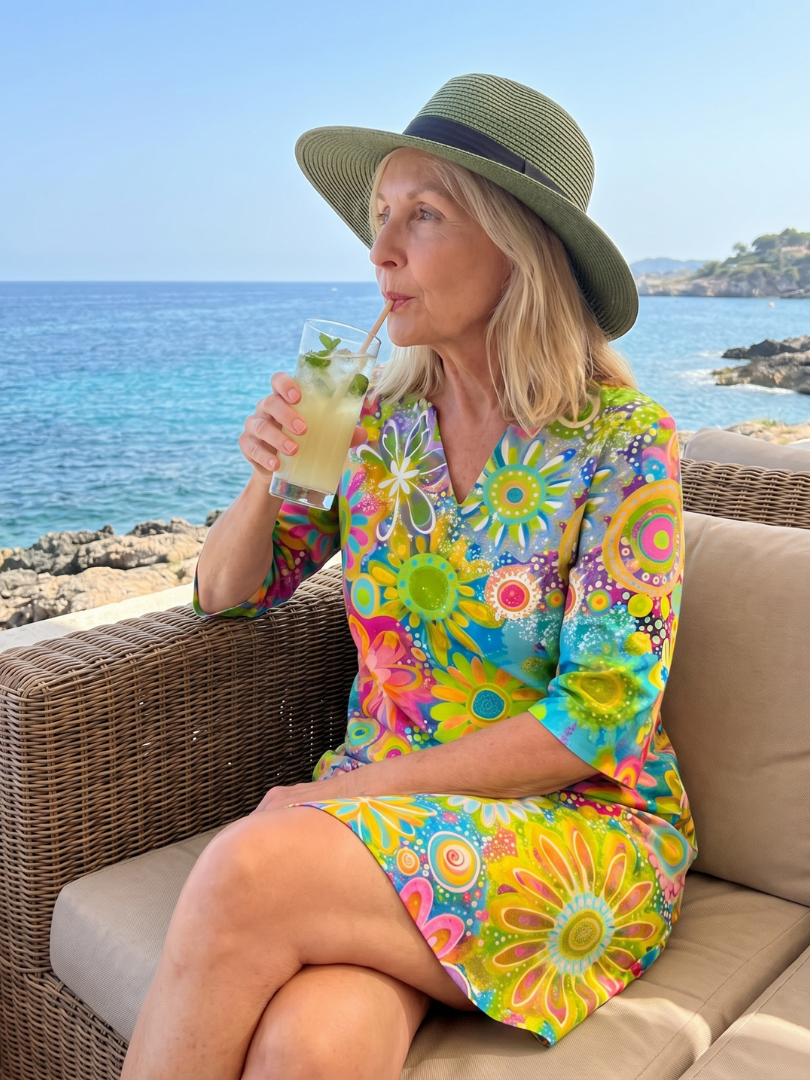 Zephyr | Robe à Motif Floral Multicolore Longueur Genou