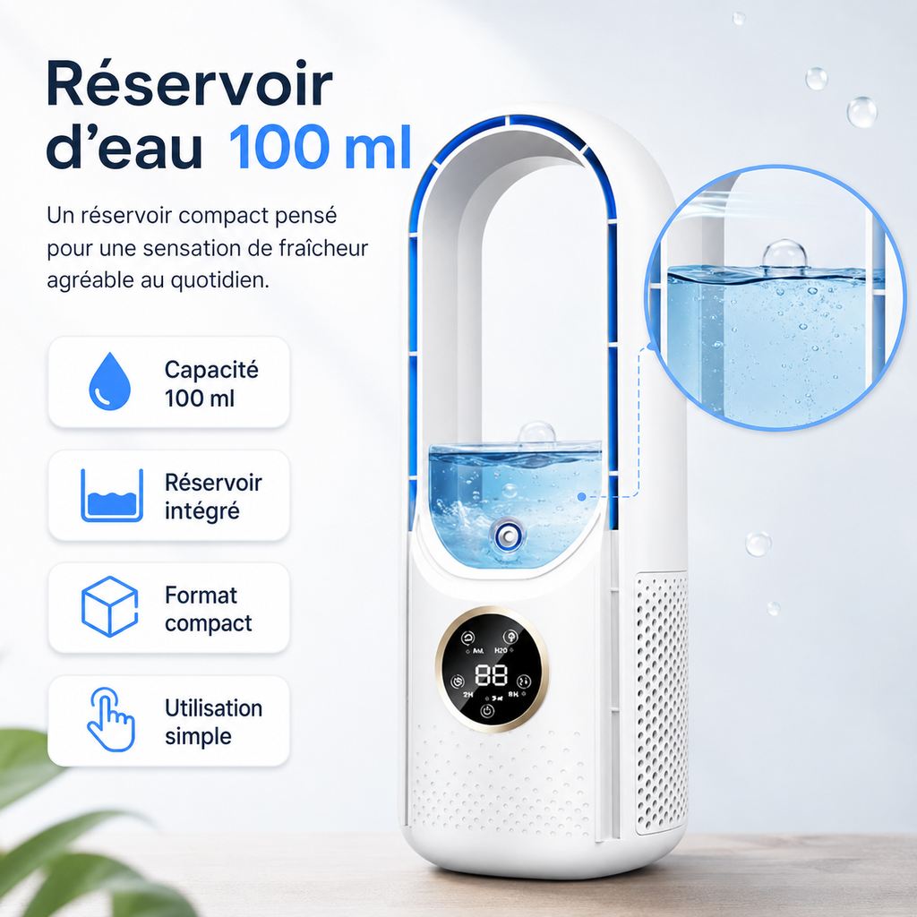 Climatiseur Portable Silencieux Sans Lame 2025 – Restez Frais et Confortable Cet Été, Où Que Vous Soyez