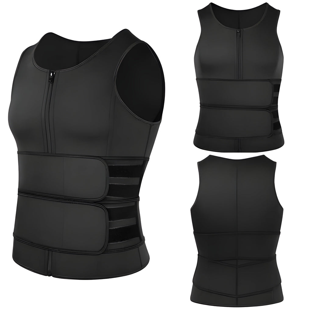 LuxuraFit Gilet Sauna pour Hommes & Entraîneur de Taille | Renforcez votre entraînement avec confort et style