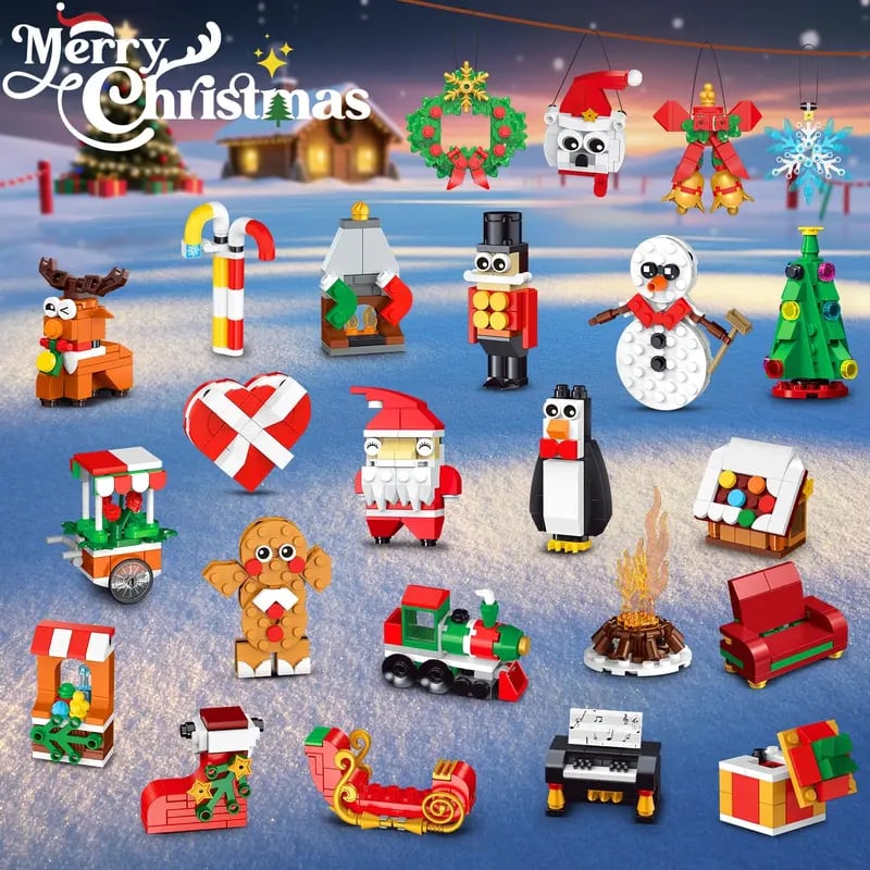 CraftVent | 24 Jours de Compte à Rebours de Noël Ornements Kit de Construction Calendrier de l'Avent