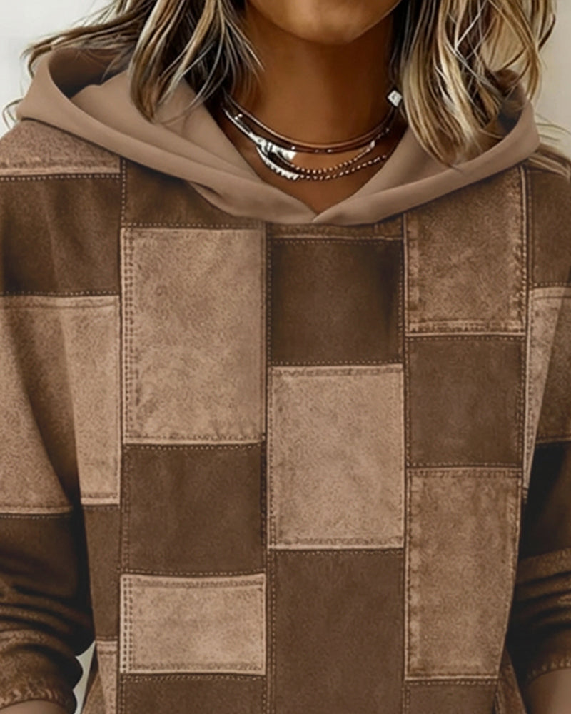Manon - Hoodie Chic Imprimé Patchwork