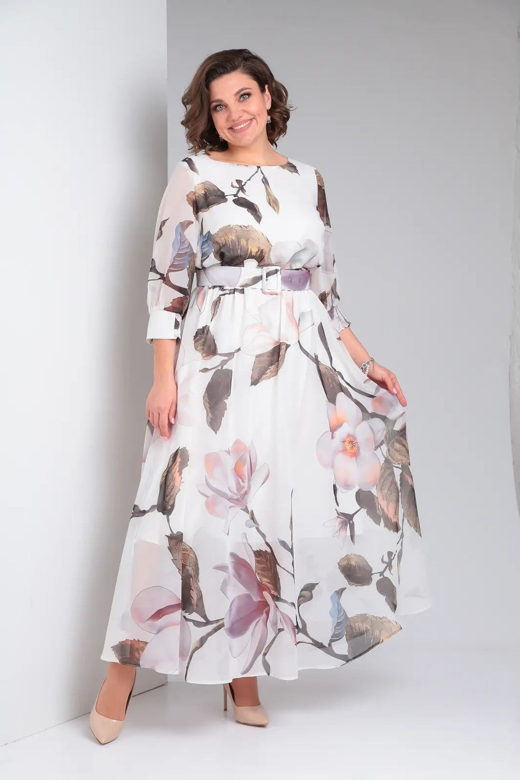 Melaza | Robe maxi élégante avec imprimé floral et ceinture à la taille