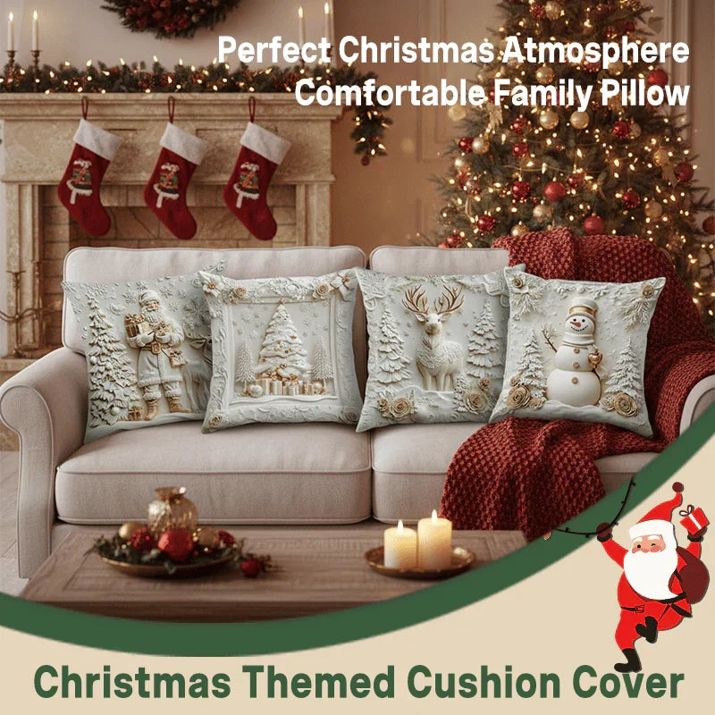 DecorCovers | Ensemble de 4 Housses Décoratives de Noël 3D