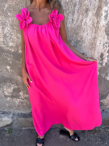 Jubilee | Robe féminine avec détail floral et décolleté en U