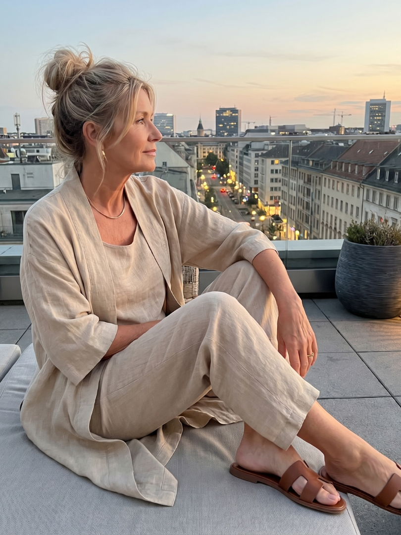 Yael | Ensemble Décontracté en Trois Pièces Haut et Pantalon
