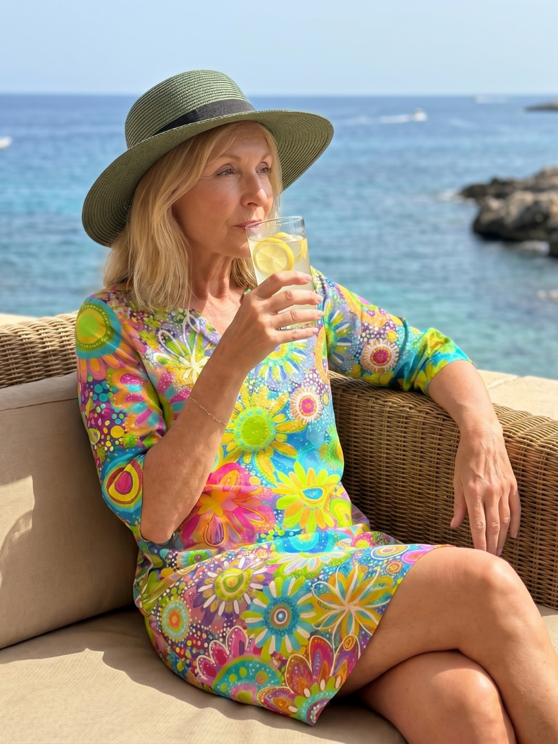 Zephyr | Robe à Motif Floral Multicolore Longueur Genou
