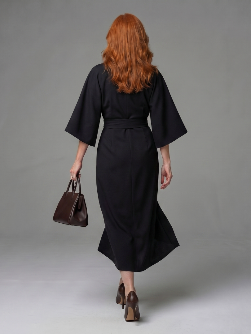 Beryl | Robe Midi à Panneau Taille Sculpté