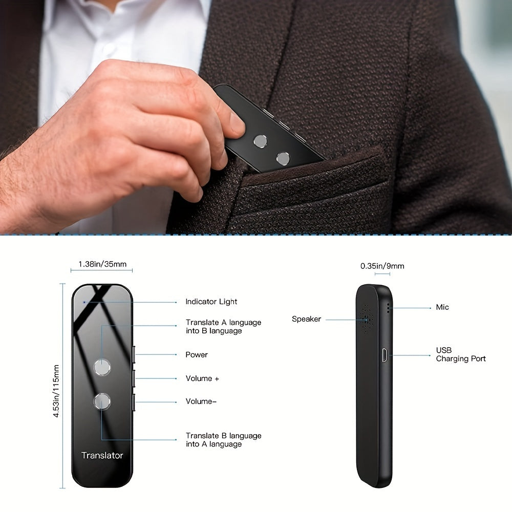 Traducteur Portable Bidirectionnel avec Wi-Fi Intégré et Batterie USB Rechargeable - Appareil de Voyage Compact pour une Communication Sans Effort